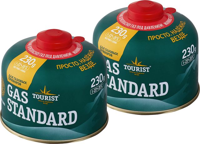 Баллон газовый резьбовой Tourist STANDARD для портативных приборов 230 г. комплект 2 шт.. Артикул TBR-230-SET2