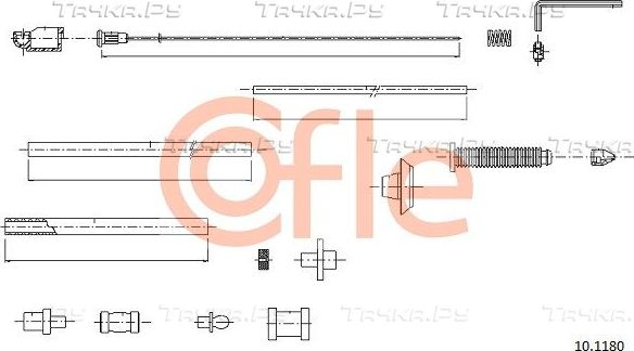 Трос газа Cofle для Peugeot 806 I 1994-2002. Артикул 92.10.1180