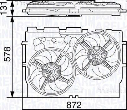 Вентилятор радиатора двигателя Magneti Marelli для Fiat Ducato III 2006-2026. Артикул 069422583010
