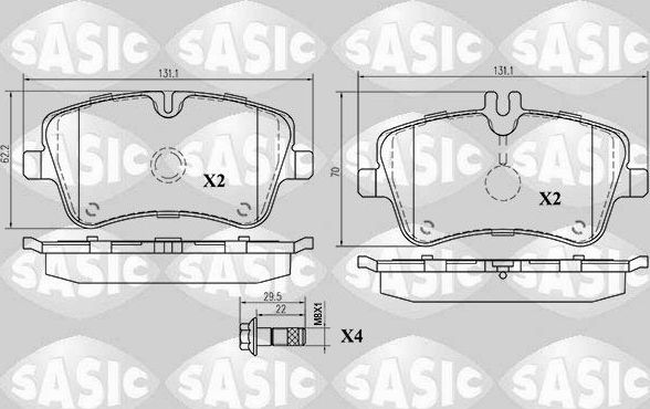Тормозные колодки Sasic. Артикул 6216031