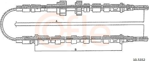 Трос ручника (тросик ручного тормоза) Cofle. Артикул 10.5352