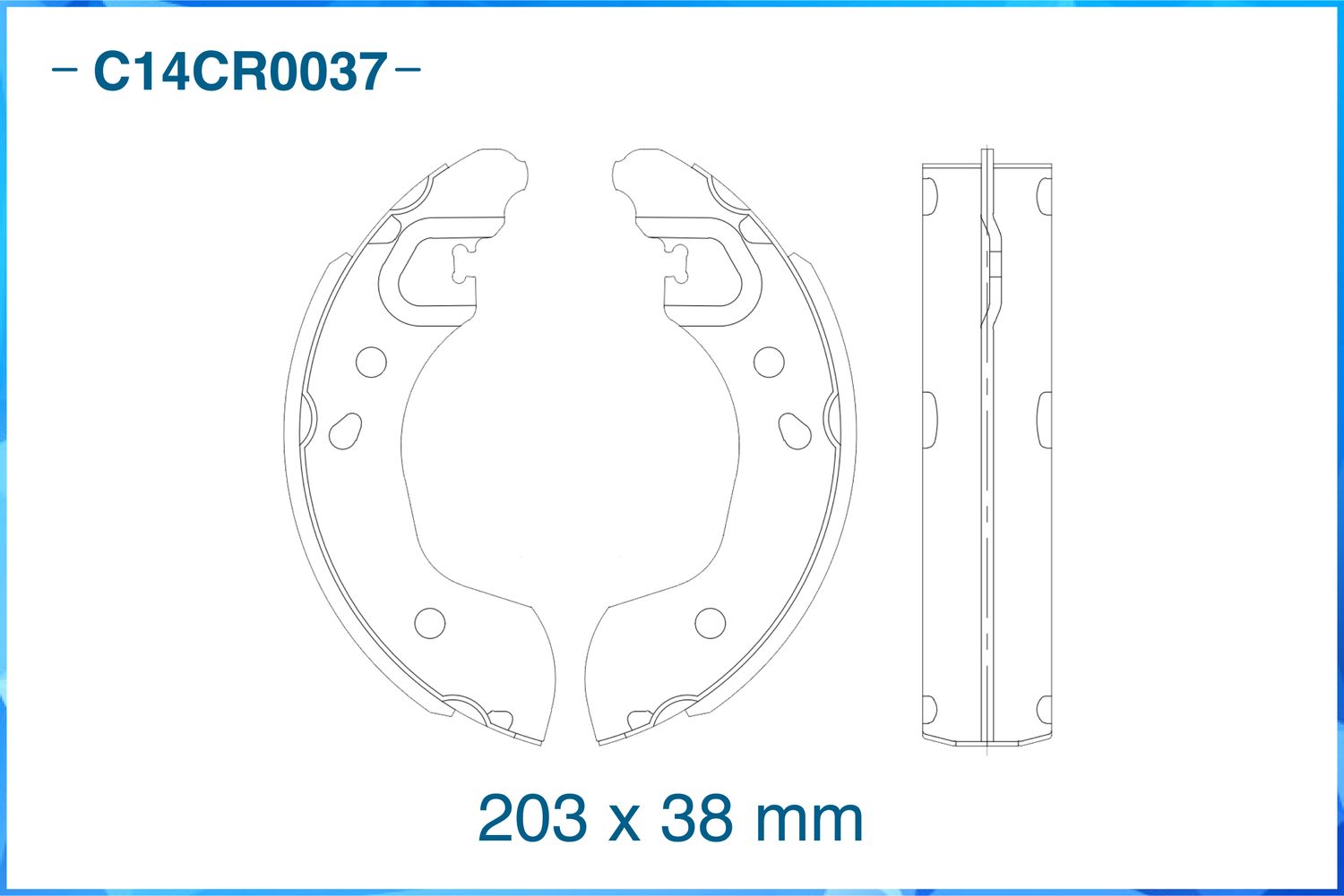 Колодки тормозные задние барабанные (Cworks). Артикул C14CR0037