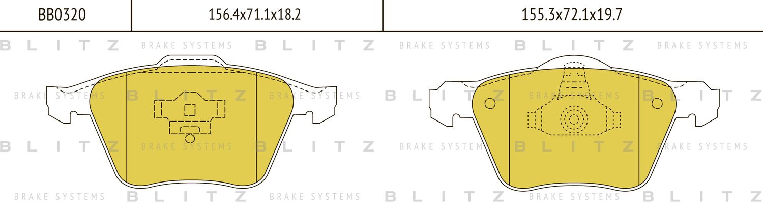 Колодки тормозные VOLVO S60/S80 98- перед. (Blitz). Артикул BB0320