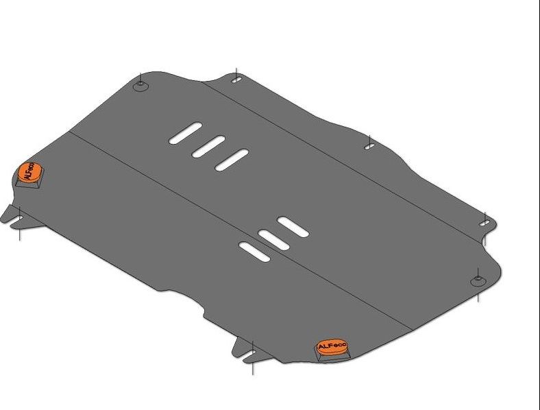 Защита алюминиевая Alfeco для картера и КПП Ravon R2 2016-2026. Артикул ALF.03.14al