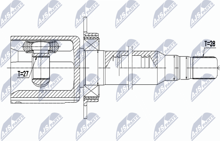 Шрус внутренний (граната) NTY. Артикул NPW-VV-092