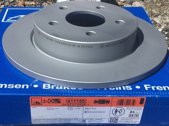 Тормозной диск ATE задний для Ford Focus II 2004-2011. Артикул 24.0111-0155.1