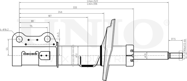 Амортизатор подвески (Unio). Артикул SAB-10243
