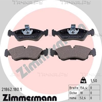 Тормозные колодки Zimmermann передние для Daewoo Espero 1995-1997. Артикул 21862.180.1