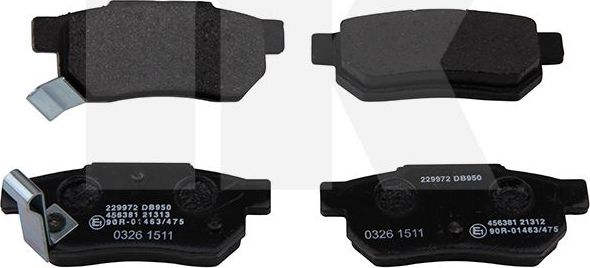 Тормозные колодки NK задние для Lotus Elise I 1995-2000. Артикул 229972