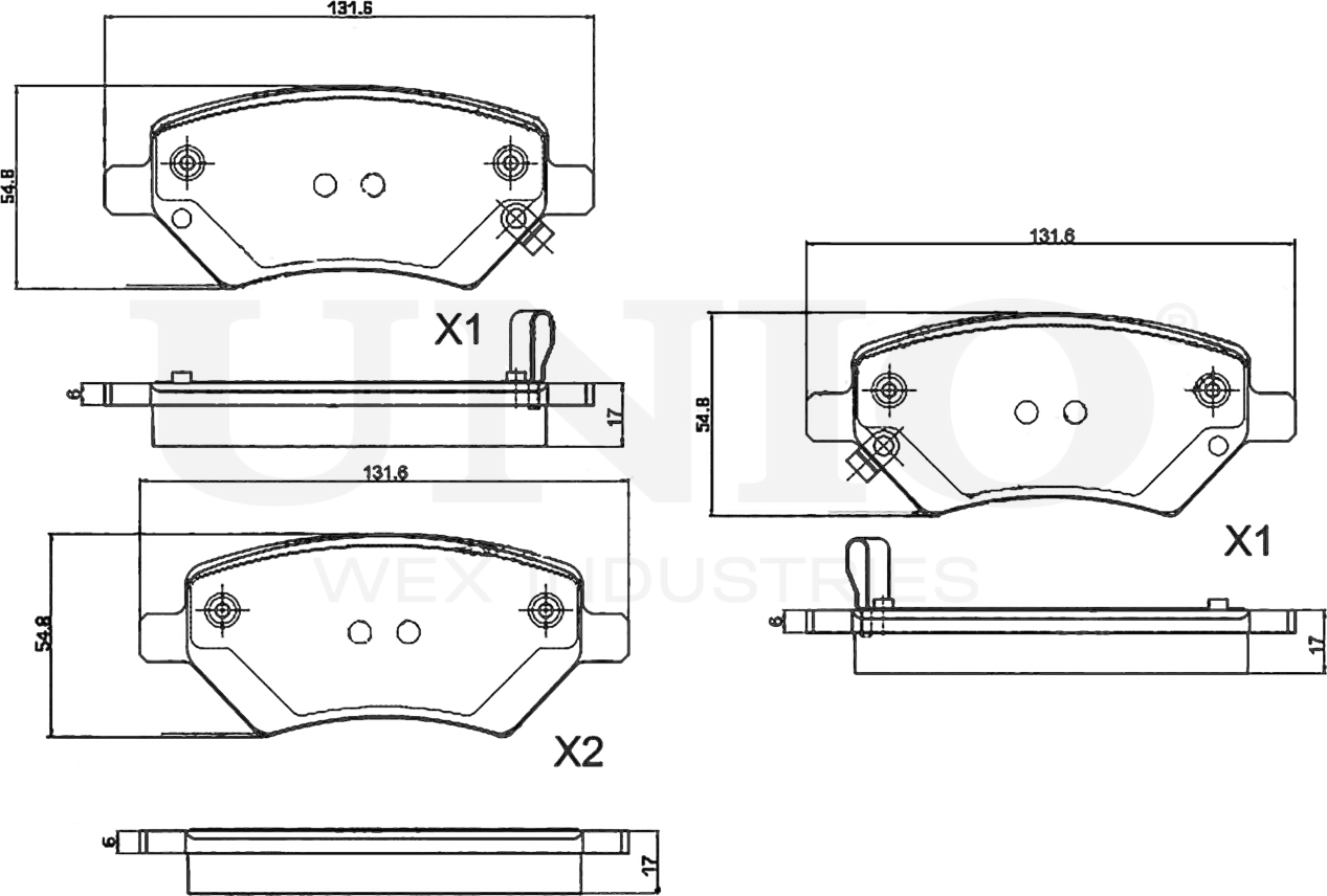 Колодки тормозные дисковые, комплект (Unio). Артикул BRP-20002