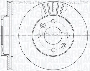 Тормозной диск Magneti Marelli передний для Renault 19 I 1988-1992. Артикул 361302040262