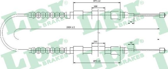 Трос ручника (тросик ручного тормоза) LPR. Артикул C0175B