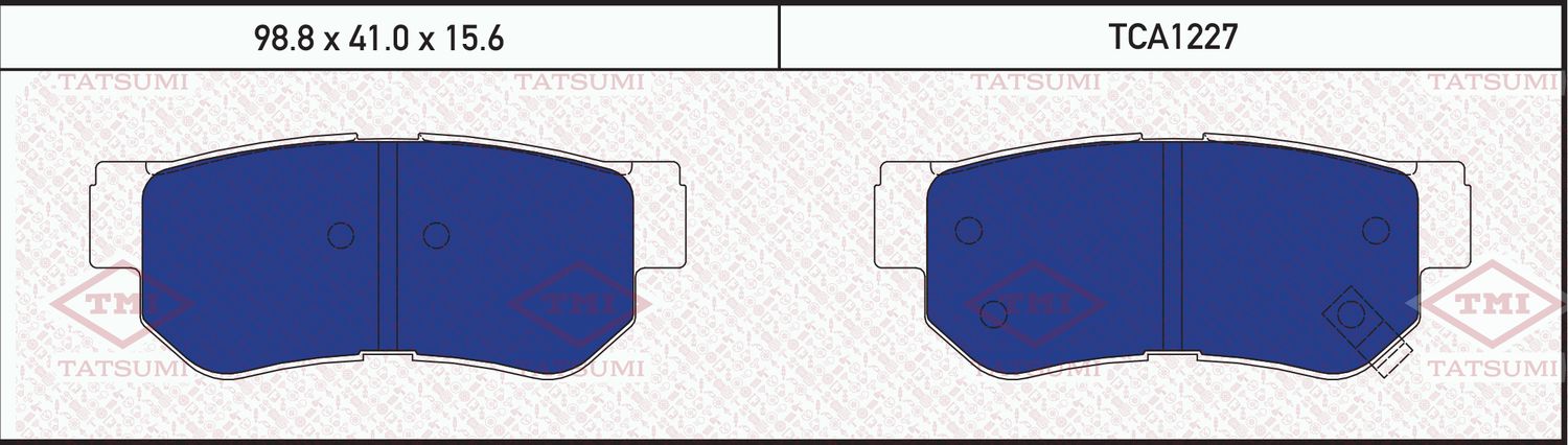 Колодки тормозные HYUNDAI TUCSON/SONAT 98- задн. (Tatsumi) Tatsumi. Артикул TCA1227