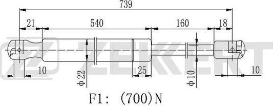 Амортизатор (упор) багажника Zekkert. Артикул GF-2298