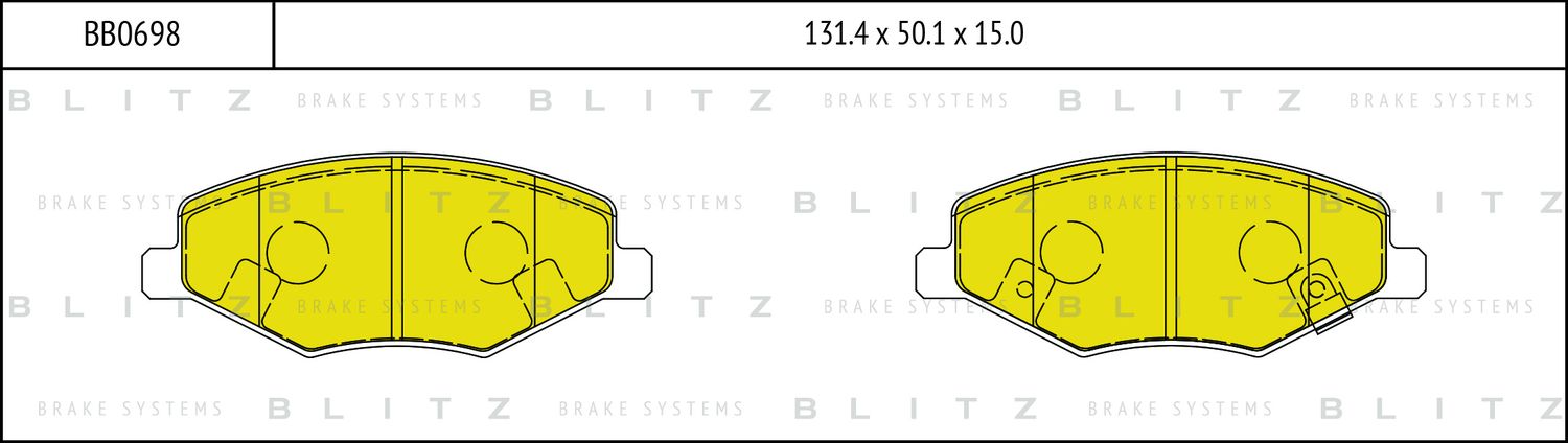 Колодки тормозные дисковые передние (Blitz). Артикул BB0698