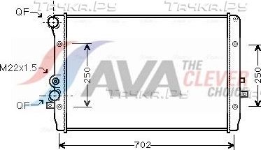 Радиатор охлаждения двигателя AVA для SEAT Toledo II 2000-2004. Артикул VNA2193