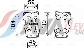 Радиатор масляный (маслоохладитель) для двигателя AVA (алюминий) для Volvo C70 II 2008-2009. Артикул CN3307