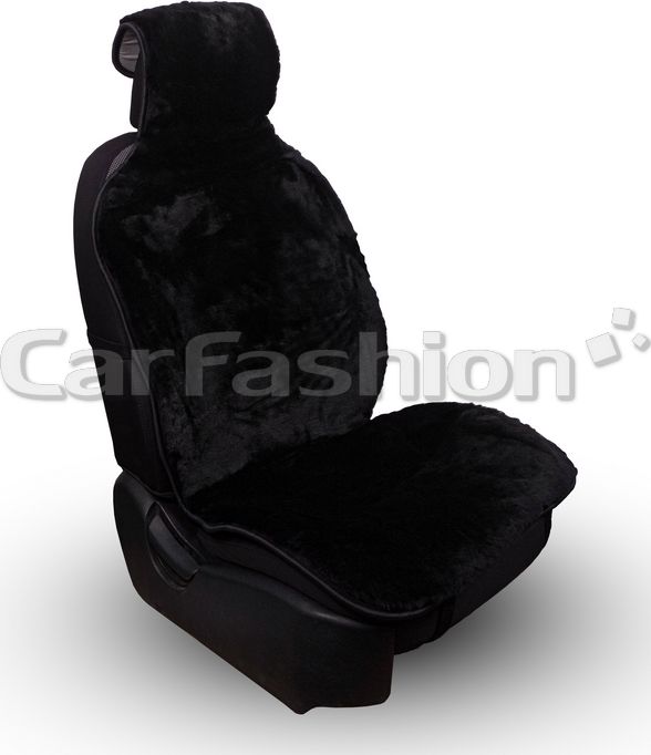 Накидки универсальные CarFashion Muton Front из натурального меха на передние сидения авто (2 шт.), цвет Черный. Артикул 22347