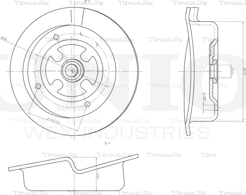 Проставка пружины подвески (Unio). Артикул RMP-16107