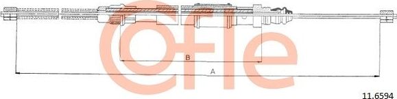 Трос ручника (тросик ручного тормоза) Cofle. Артикул 92.11.6594