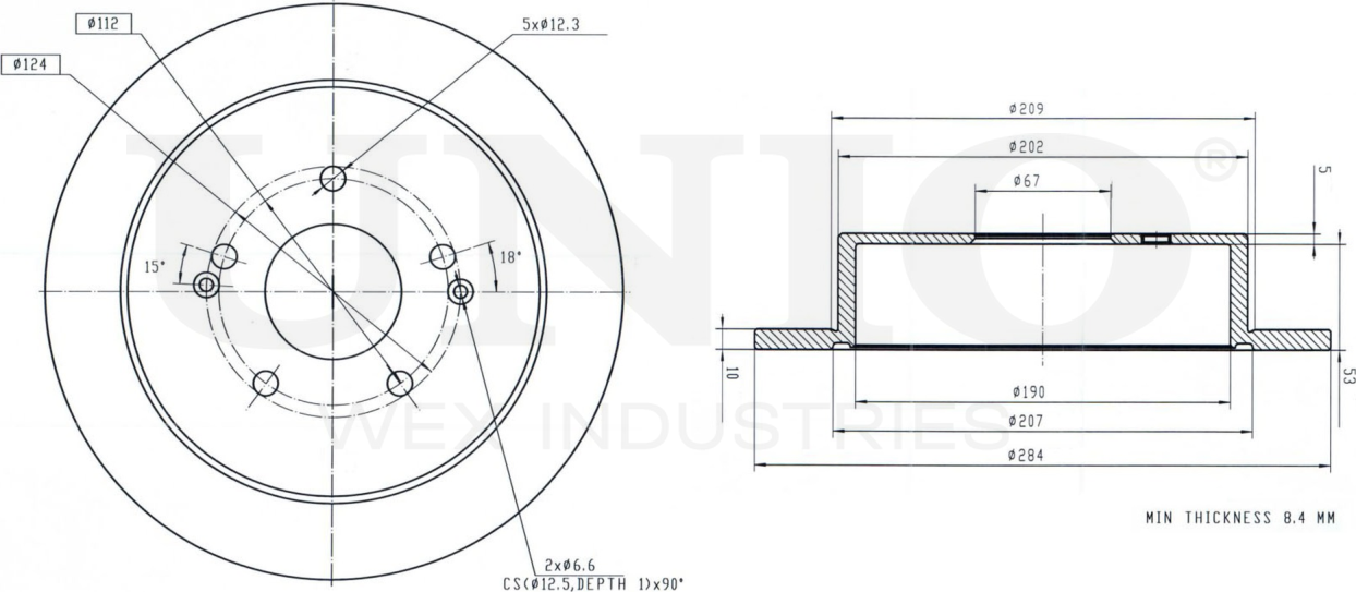 Диск тормозной (Unio). Артикул BRD-20081