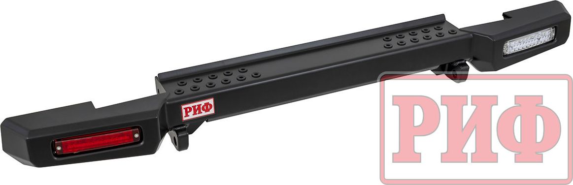 Бампер силовой РИФ задний с фонарями, возможностью установки фаркопа, лифт 65 мм для УАЗ Hunter 2003-2026. Артикул RIF469-22501