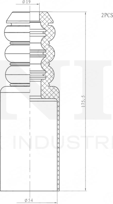 Отбойник и пыльник амортизатора, комплект (Unio). Артикул DUC-50070