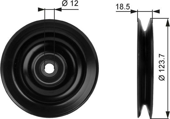 Направляющий (ведущий) ролик приводного клинового ремня Gates DriveAlign® для Dodge Intrepid II 1998-2004. Артикул T38040
