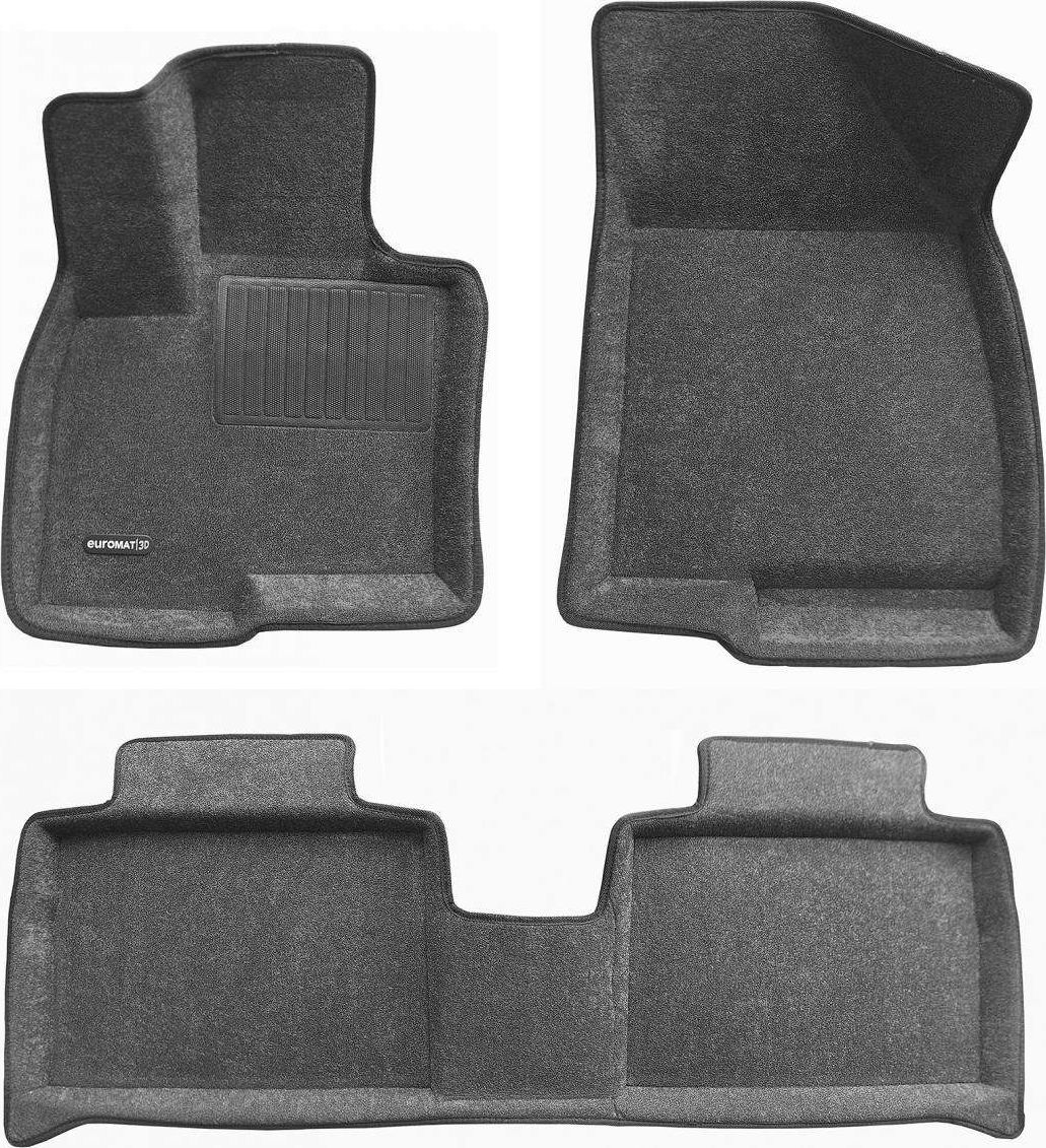Коврики текстильные Euromat 3D Business для салона Jaecoo J7 2023-2026 Темно-серые. Артикул EMC3D-000030G