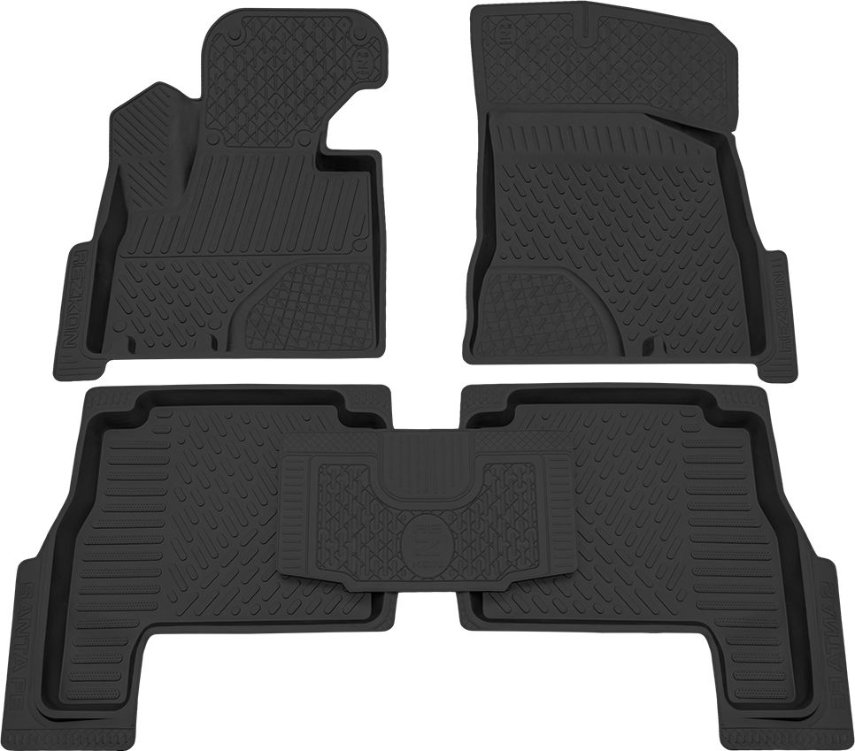Коврики Rezkon резиновые для салона Hyundai Santa Fe II 2010-2012. Артикул 1020045300