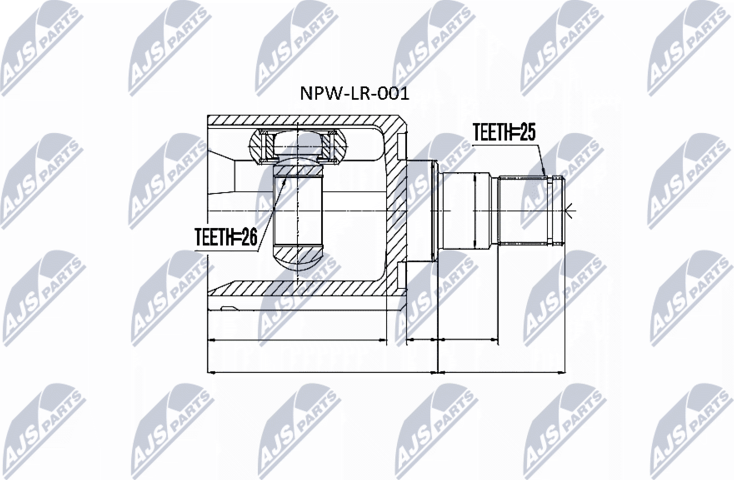Шрус внутренний (граната) NTY. Артикул NPW-LR-001