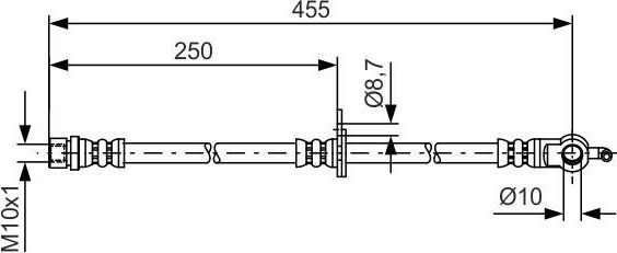 Тормозной шланг Bosch передний правый для Toyota Highlander I (U20) 2003-2007. Артикул 1 987 481 389