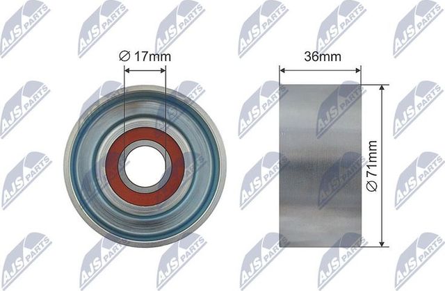 Натяжной ролик (натяжитель) приводного клинового зубчатого ремня NTY. Артикул RNK-MZ-002