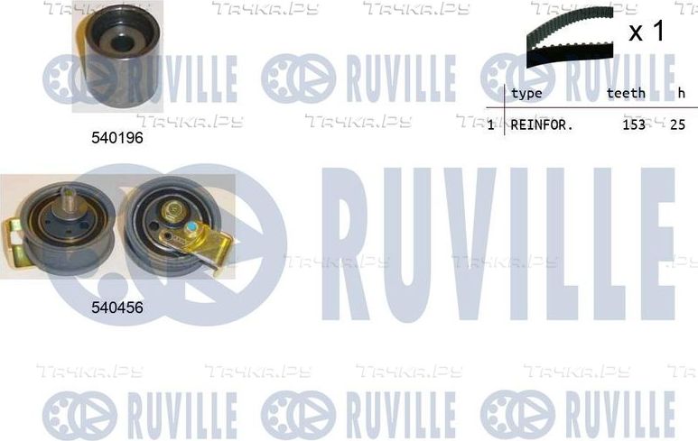 Ремень ГРМ с роликами (комплект) Ruville для Volkswagen Passat B5 1996-2000. Артикул 550105