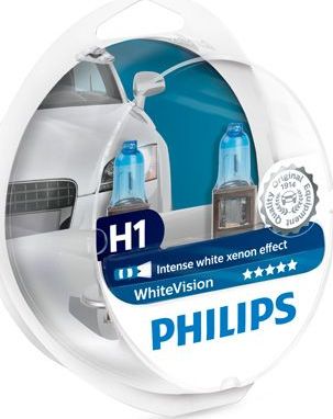 АВТОЛАМПА К-Т, 2ШТ, H1 WHITEVISION 60 4300K 12 Philips WhiteVision. Артикул 12258WHVSM