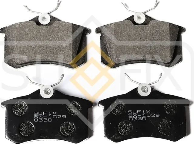 Колодки дисковые тормозные задние правые/левые AUDI A4 B6 (8E2) 2000-2004 (Sufix). Артикул SX1029