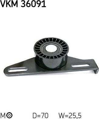 Натяжной ролик (натяжитель) приводного поликлинового ремня SKF. Артикул VKM 36091