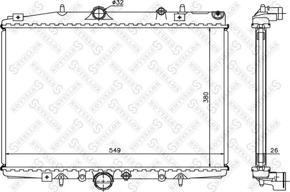 Радиатор охлаждения двигателя Stellox. Артикул 10-25229-SX