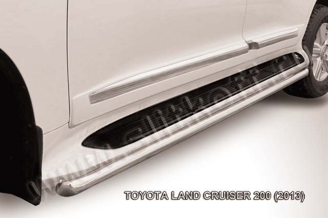 Защита Slitkoff штатного порога d57 для Toyota Land Cruiser 200 2013-2015. Артикул TLC2-13-013