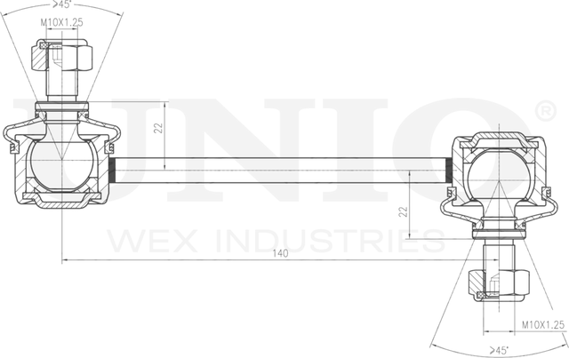 Тяга/стойка стабилизатора (Unio). Артикул SSP-50245