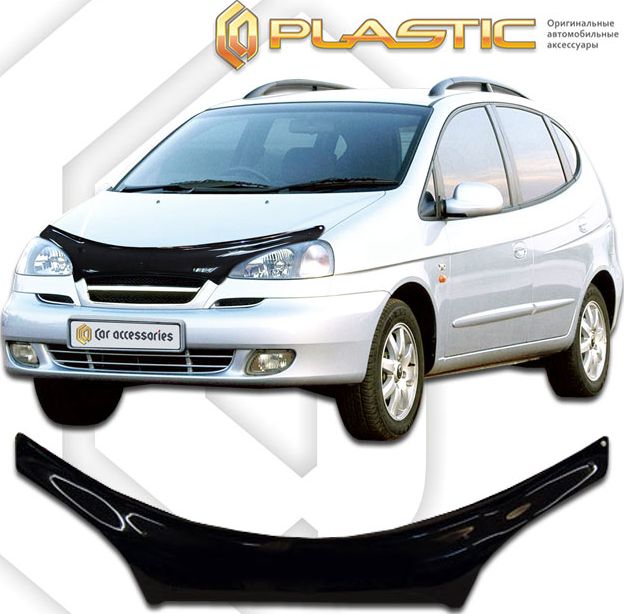 Дефлектор СА Пластик для капота exclusive (Classic черный) Chevrolet Rezzo 2004-2008. Артикул 2010060102062