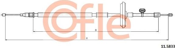 Трос ручника (тросик ручного тормоза) Cofle. Артикул 92.11.5833