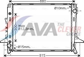 Радиатор охлаждения двигателя AVA. Артикул AU2197