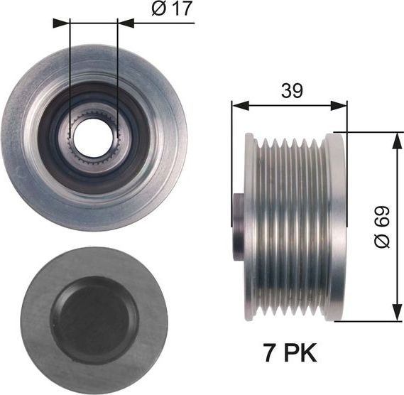 Муфта генератора обгонная Gates DriveAlign®. Артикул OAP7149