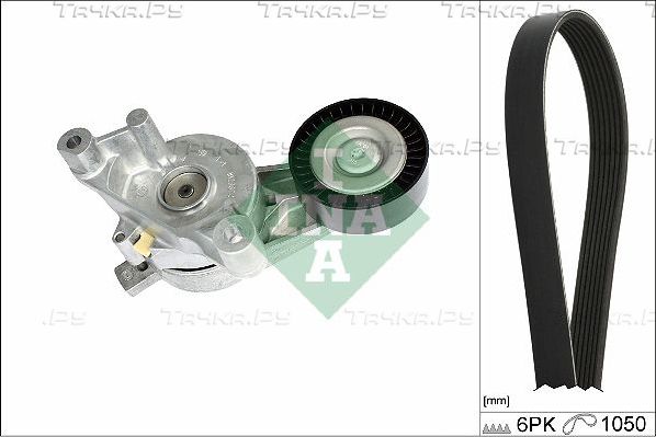 Приводной ремень поликлиновой с роликами (комплект) Ina для Volkswagen Golf Plus I 2005-2013. Артикул 529 0468 10
