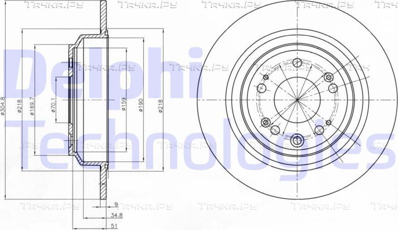 Тормозной диск Delphi. Артикул BG5005C