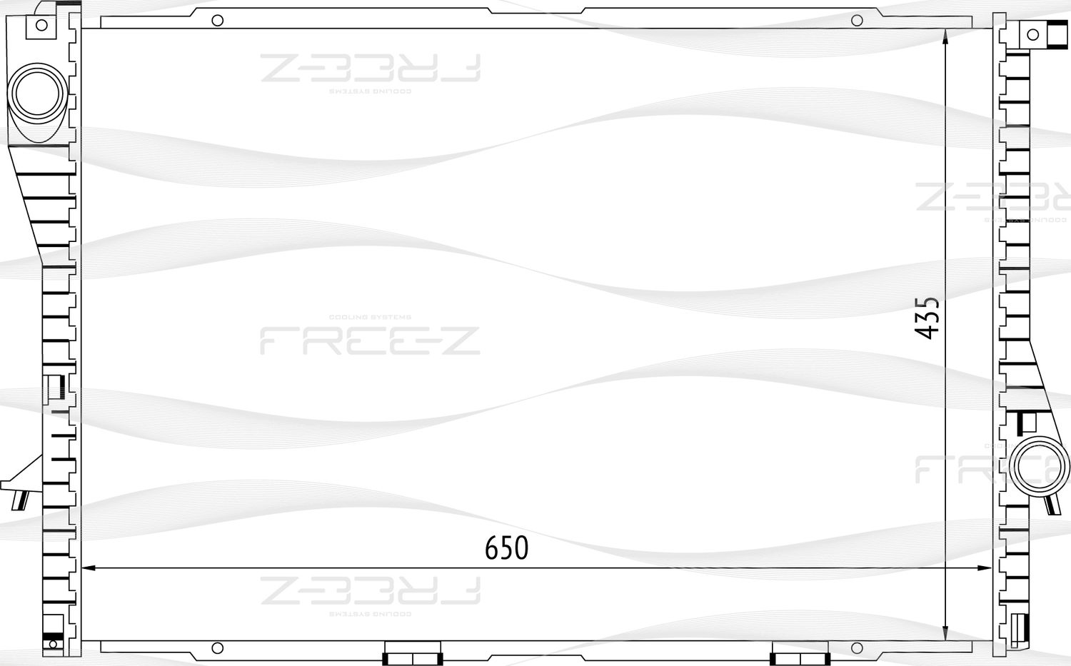 Радиатор BMW 5 (E39)/ 7 (E38) 95- 2.0-3.0 охлаждения (Free-Z). Артикул KK0120
