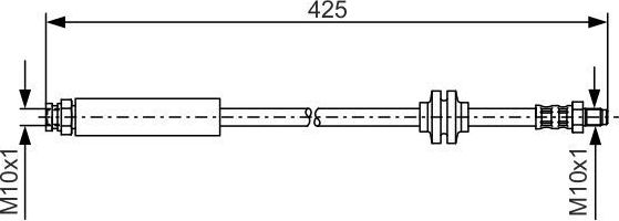 Тормозной шланг Bosch передний для Fiat Fiorino III 2007-2026. Артикул 1 987 476 451
