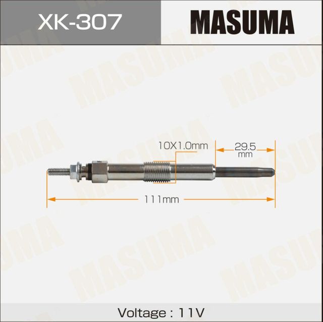 Свеча накаливания MASUMA B-110 /D4EA (1/10/100). Артикул XK307