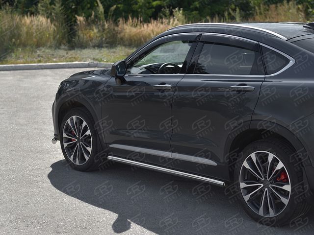 Защита порогов RusStal труба d63 (вариант 2) для Geely Tugella 2020-2026. Артикул GTGT-0039452